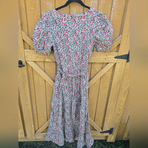 Free People Floral Maxi Dress - Red and White - Picture 3 of 3